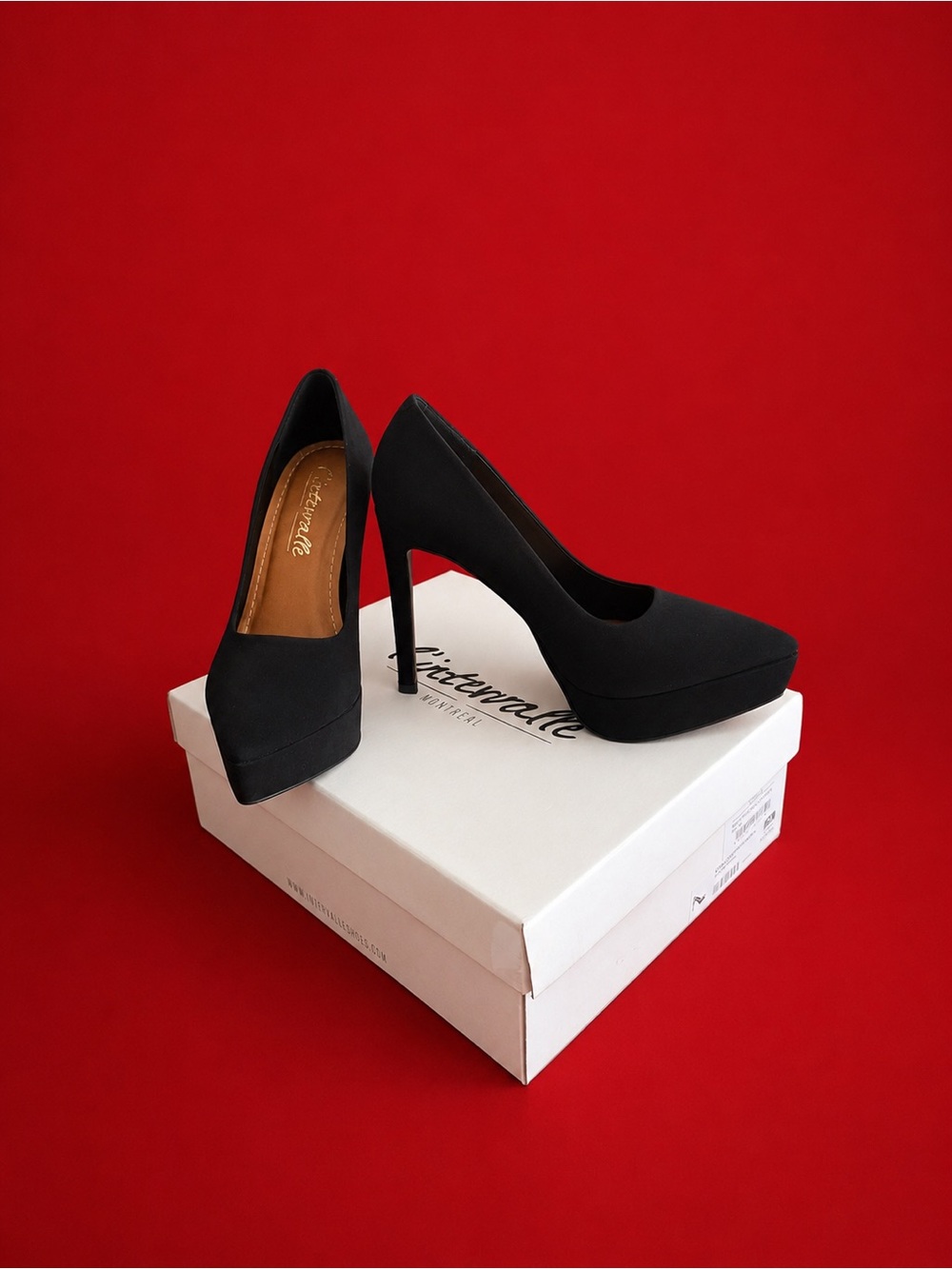 L'INTERVALLE Black Platform Pointed-Toe Stiletto Pumps
